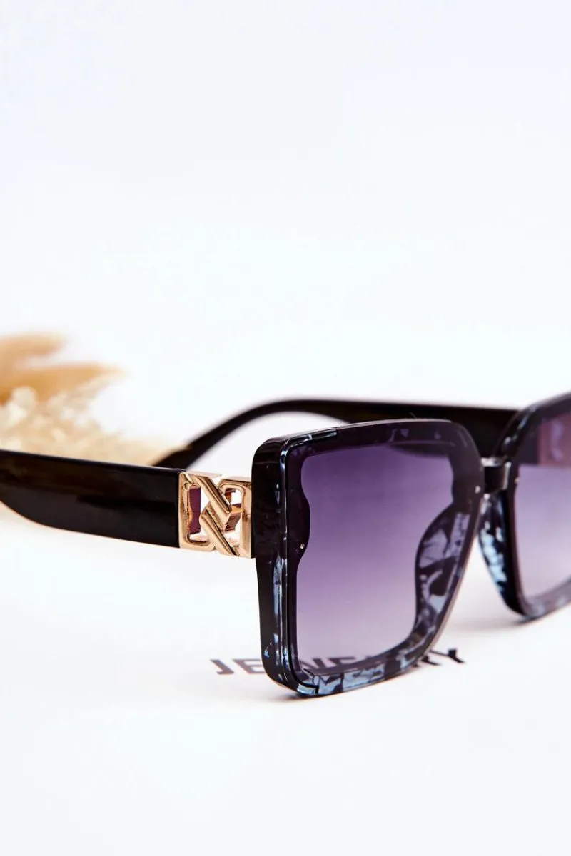 Outlet Modne Okulary Przeciwsłoneczne V219 Czarno-Niebieskie Okulary