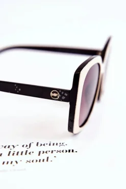 Sale Modne Okulary Przeciwsłoneczne M2321 Czarno-Beżowe Okulary