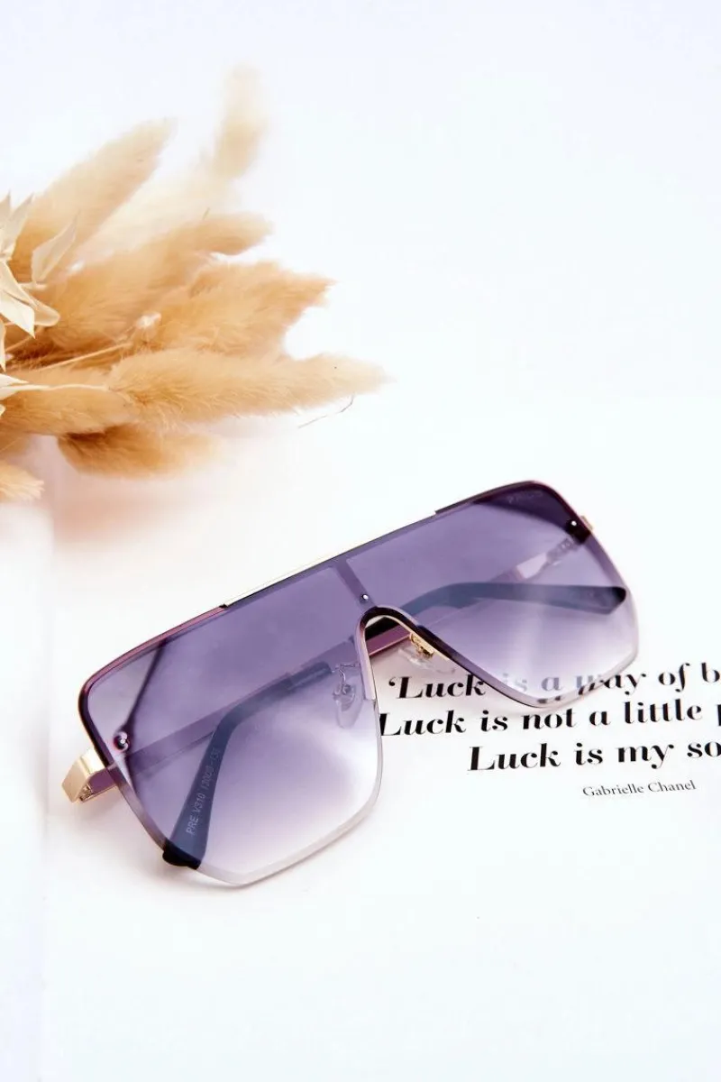 Clearance Modne Okulary Przeciwsłoneczne 400UV Prius V310 Gradient Złoto-Fioletowe Okulary