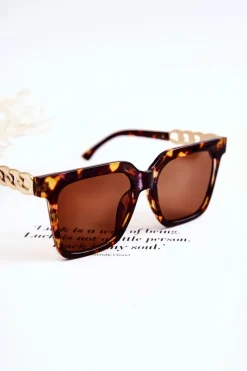Discount Boto Modne Okulary Przeciwsłoneczne Marmurkowe V120043 Brązowe