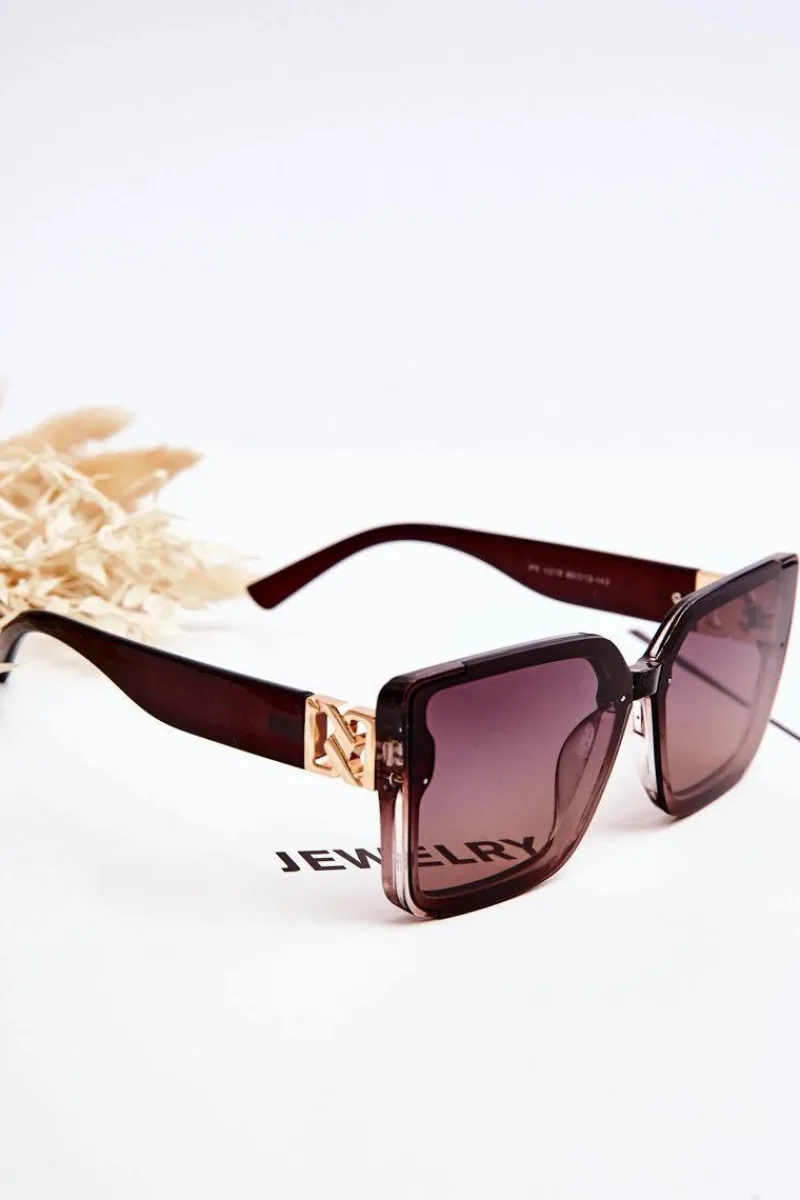 Outlet Modne Okulary Przeciwsłoneczne V219 Ciemnobrązowe Okulary