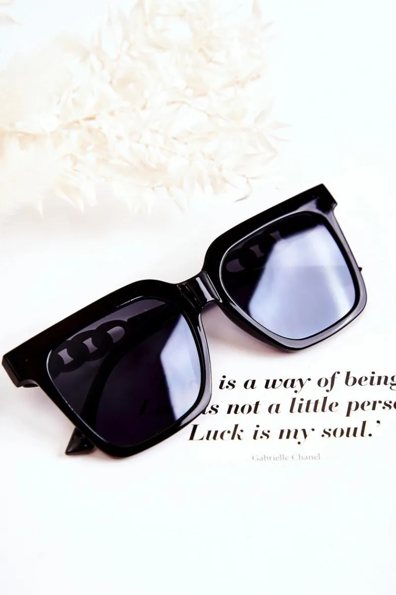 Hot Modne Okulary Przeciwsłoneczne V120043 Czarno-Srebrne Okulary