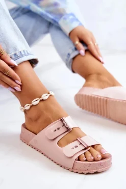 Hot ZAXY Modne Pachnące Klapki JJ285083 Jasnoróżowe