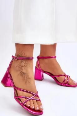 Best Modne Sandałki Na Obcasie Fuksja Felisa Damskie Sandały Na Obcasie