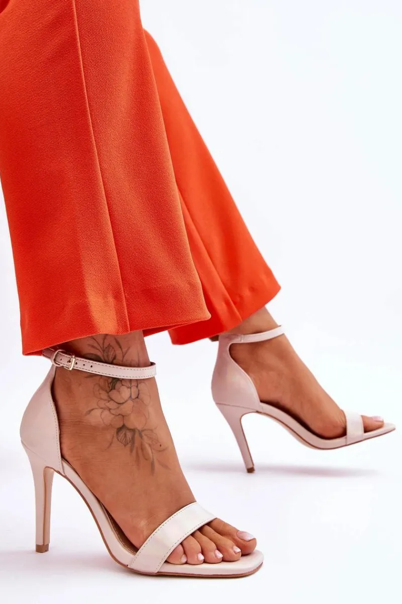 Sandały Na Obcasie>Buty damskie Vinceza Modne Sandałki Szpilki Holograficzne Beżowe Rayden