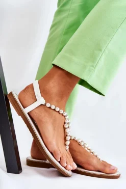 Sandały Płaskie><noscript><img width=