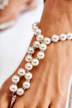 Best Boto Modne Sandały Japonki Z Perłami Różowe Złoto Isalia