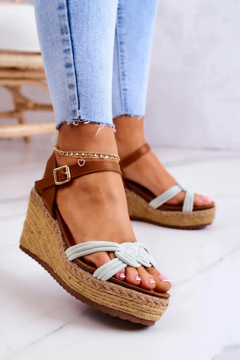 Discount Boto Modne Sandały Na Koturnie Jasnozielone Roseville