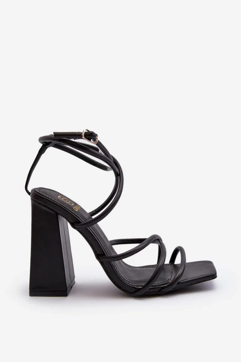 Clearance Boto Modne Sandały Na Obcasie Czarne Josette Czarny