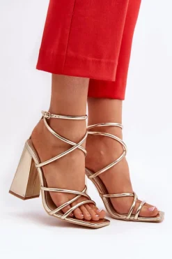 Sandały Na Obcasie>Boto Modne Sandały Na Obcasie Złote Josette