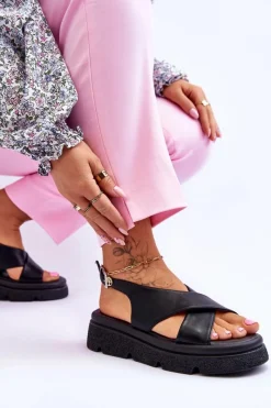 Sandały Płaskie><noscript><img width=