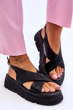 Sandały Płaskie><noscript><img width=