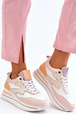 Online Modne Skórzane Buty Sportowe Biało-Beżowe Roen Damskie Sneakersy Damskie