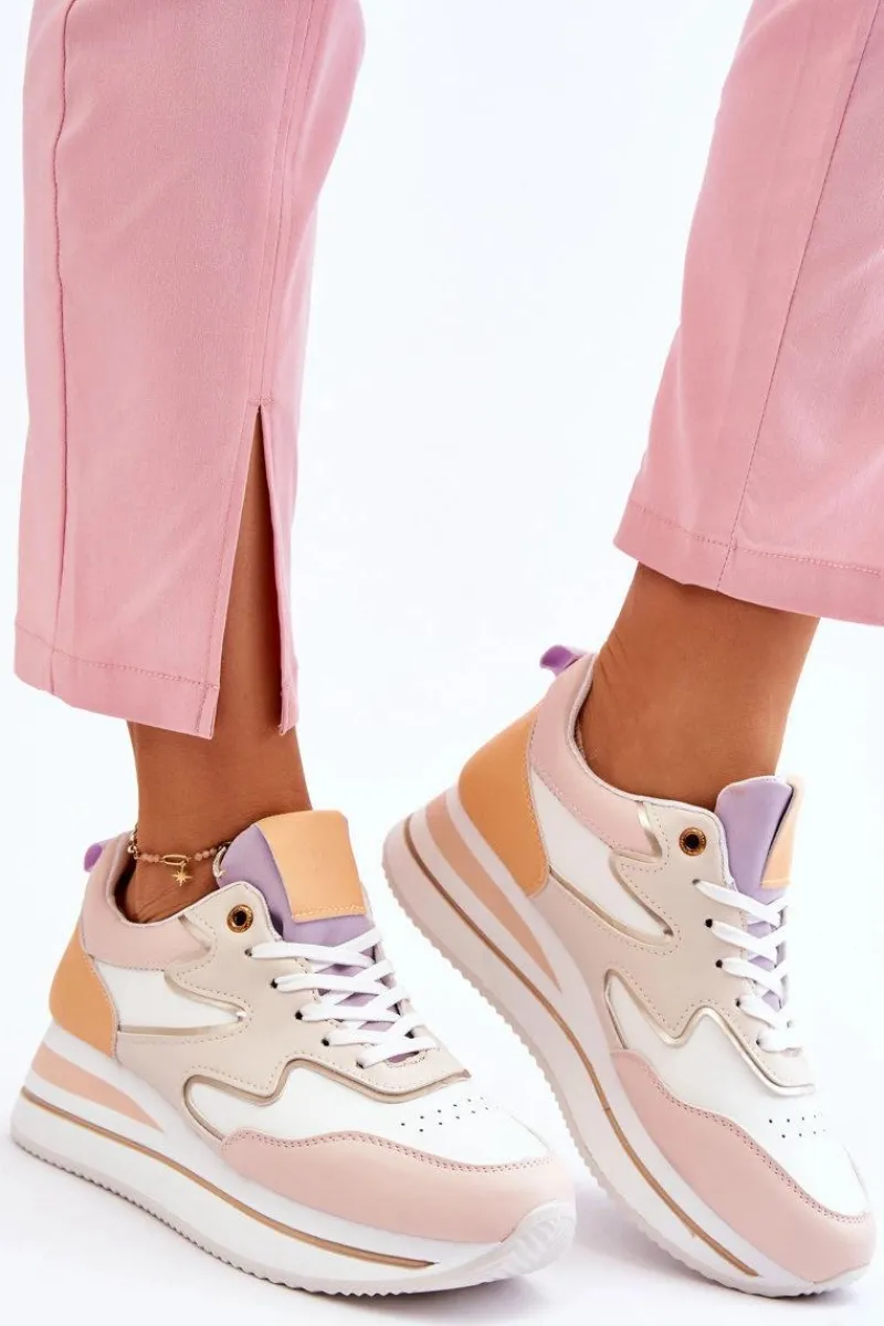 Online Modne Skórzane Buty Sportowe Biało-Beżowe Roen Damskie Sneakersy Damskie