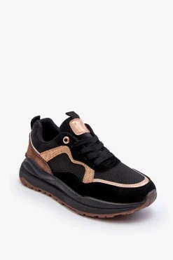 Sneakersy Damskie>Boto Modne Skórzane Buty Sportowe Damskie Czarne Calarene