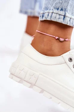 Clearance Modne Skórzane Trampki Big Star KK274142 Białe Damskie Trampki Damskie Big Star|Trampki Damskie Niskie