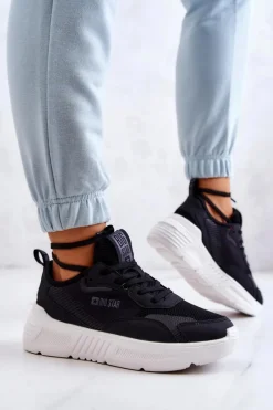 Buty Sportowe Big Star></noscript>Big Star Shoes Modne Sneakersy Buty Sportowe Big Star JJ274598 Czarne