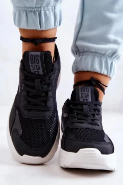 Buty Sportowe Big Star></noscript>Big Star Shoes Modne Sneakersy Buty Sportowe Big Star JJ274598 Czarne