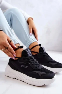 Buty Sportowe Big Star></noscript>Big Star Shoes Modne Sneakersy Buty Sportowe Big Star JJ274598 Czarne
