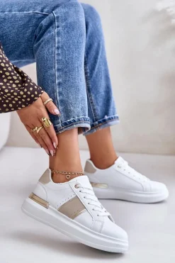 Buty Sportowe Na Platformie|Sneakersy Damskie></noscript>Boto Modne Sneakersy Damskie Na Platformie Z Eko Skóry Beżowe Nevisase