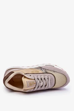 New Big Star Shoes Modne Sneakersy Memory Foam System Big Star LL274364 Beżowe