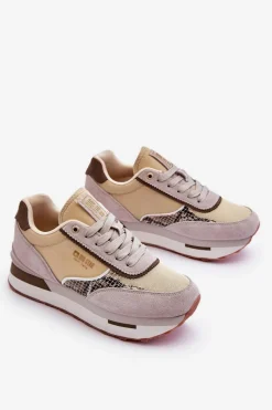 New Big Star Shoes Modne Sneakersy Memory Foam System Big Star LL274364 Beżowe