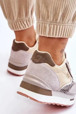 New Big Star Shoes Modne Sneakersy Memory Foam System Big Star LL274364 Beżowe