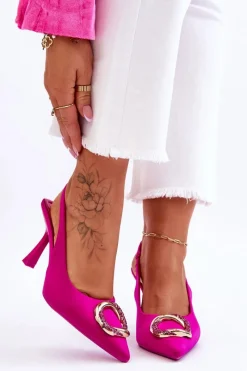 Czółenka Klasyczne>Boto Modne Szpilki Z Ozdobą I Cyrkoniami Fuksja Alexia