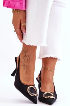 Best Boto Modne Szpilki Z Ozdobą I Cyrkoniami Czarne Alexia