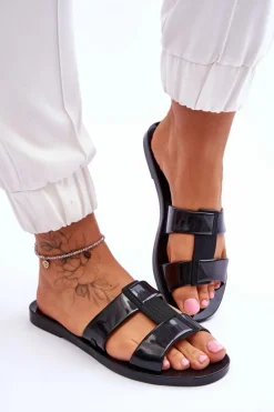 Hot ZAXY Modne Wegańskie Klapki JJ285263 Czarne Czarny