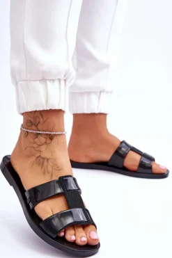 Hot ZAXY Modne Wegańskie Klapki JJ285263 Czarne Czarny