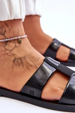 Hot ZAXY Modne Wegańskie Klapki JJ285263 Czarne Czarny