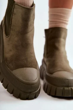 Brązowe I Beżowe Botki|Botki Płaskie><noscript><img width=