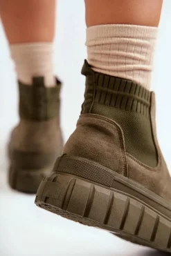 Brązowe I Beżowe Botki|Botki Płaskie><noscript><img width=