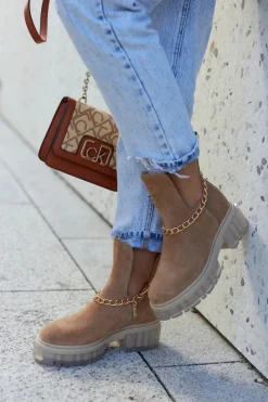 Hot Modne Zamszowe Botki Z Wycięciem Camel Lemar Forget Me Damskie Botki Wiosenne|Brązowe I Beżowe Botki