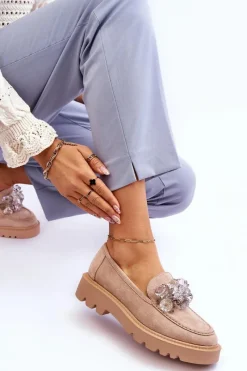 Mokasyny Damskie Zamszowe><noscript><img width=