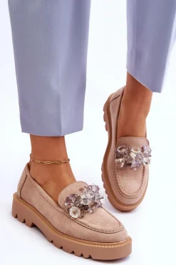 Mokasyny Damskie Zamszowe><noscript><img width=