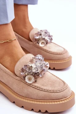 Mokasyny Damskie Zamszowe><noscript><img width=