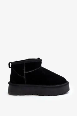 Best Modne Zamszowe Niskie Śniegowce Czarne Nucca Damskie Śniegowce Damskie