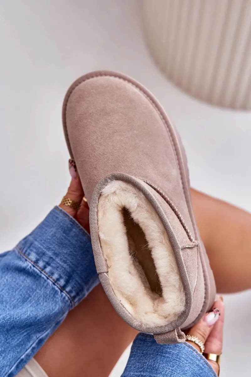 Śniegowce Damskie>Boto Modne Zamszowe Niskie Śniegowce Khaki Nucca Brązowy