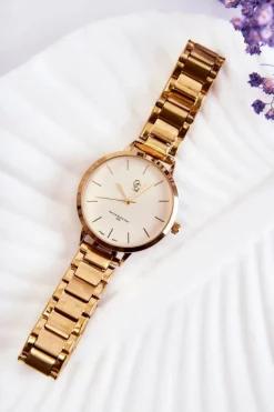 Clearance Modny Damski Zegarek Złoty Zegarki