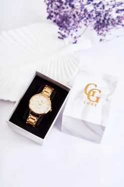 Clearance Modny Damski Zegarek Złoty Zegarki