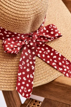 Clearance Boto Modny Kapelusz Z Materiałową Kokardą Beżowy