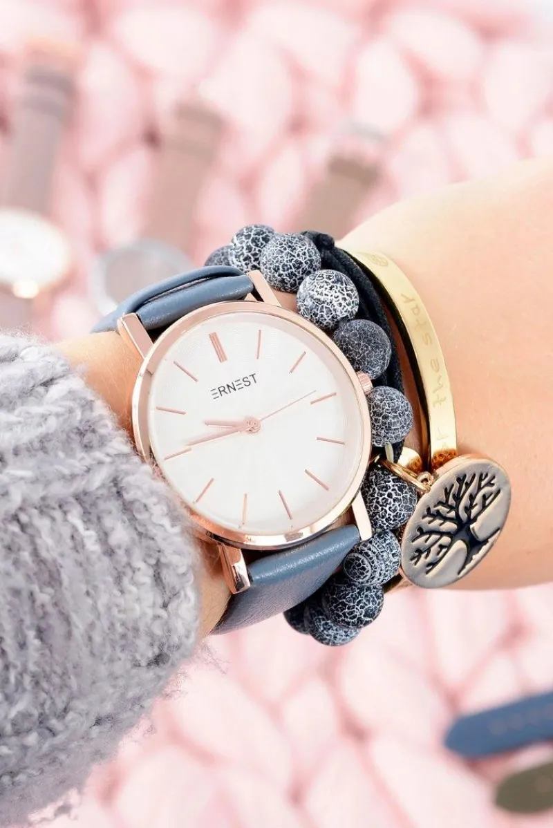 Hot Ernest Modny Skórzany Damski Zegarek