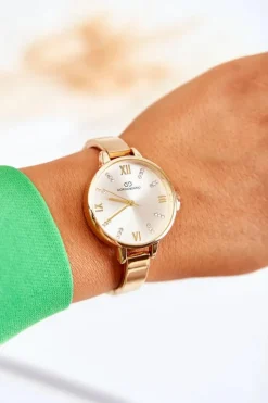 Online Giorgio&Dario Modny Zegarek Z Cyrkoniami Giorgio & Dario Złoty