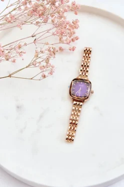 Sale Modny Zegarek Z Różową Tarczą Różowe Złoto Zegarki