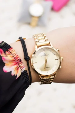 Clearance Giorgio&Dario Modny Złoty Damski Zegarek z Bransoletą