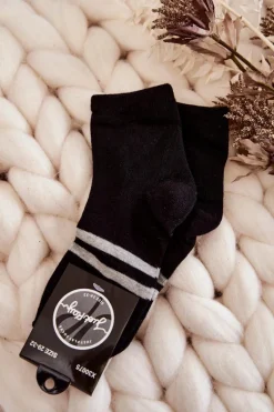 Młodzieżowe Bawełniane Skarpety Za Kostkę Czarne Skarpetki|Skarpetki