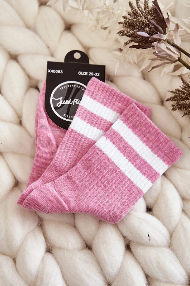 Skarpetki|Skarpetki>Just Play Młodzieżowe Bawełniane Sportowe Skarpetki Różowe