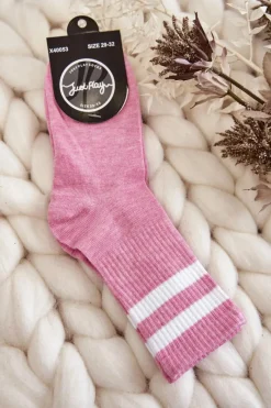 Skarpetki|Skarpetki>Just Play Młodzieżowe Bawełniane Sportowe Skarpetki Różowe